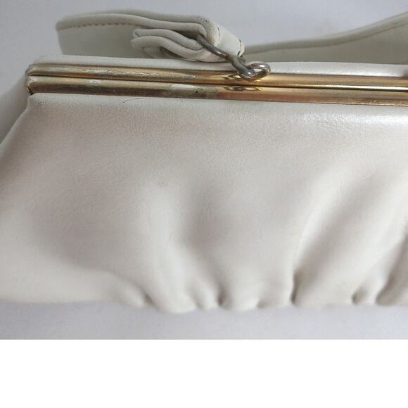 Vintage Lou Taylor Bone White Clutch Handbag READ - Picture 6 of 8